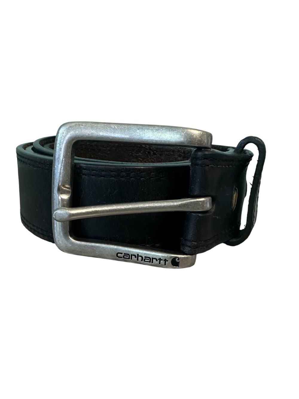 Carhartt Black Leather Belt with Silver Metal Buckle size 40-44 journeyman